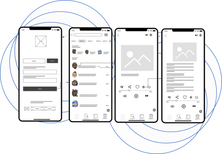 Lo-fi wireframe Music App